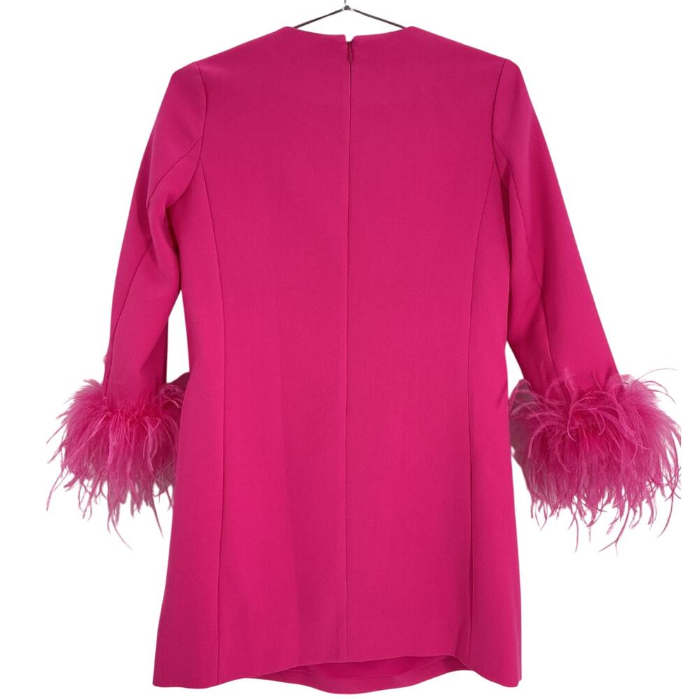 Tuckernuck Feather Trimmed Fuchsia Mary Dress Size XXS - Picture 3 of 5